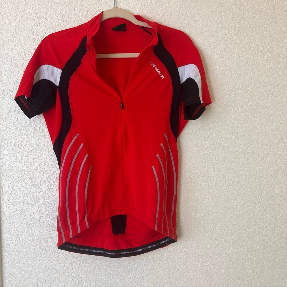 Orbea Red Cycling Jersey with Black Accents L used good condition